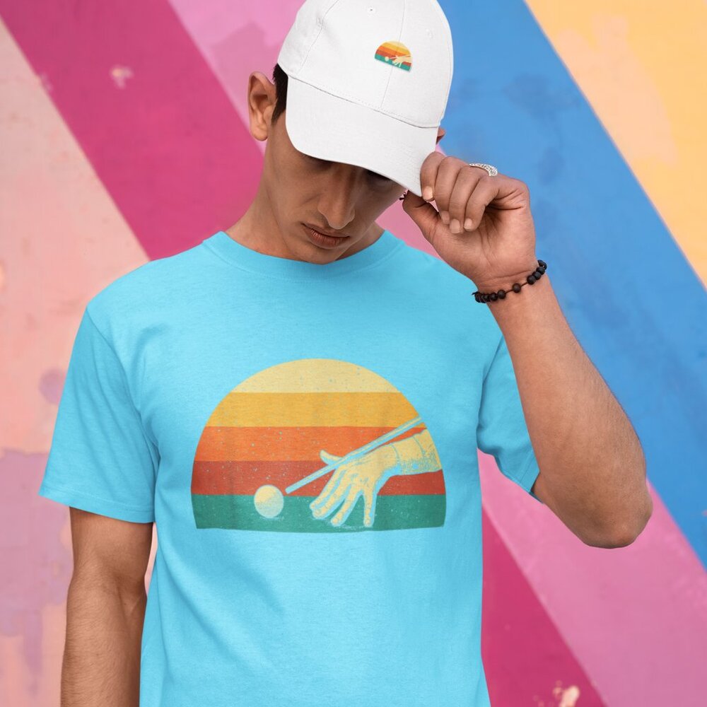 Retro Vintage Billiards 8 Ball Pool Unisex T-Shirt - Sky Blue